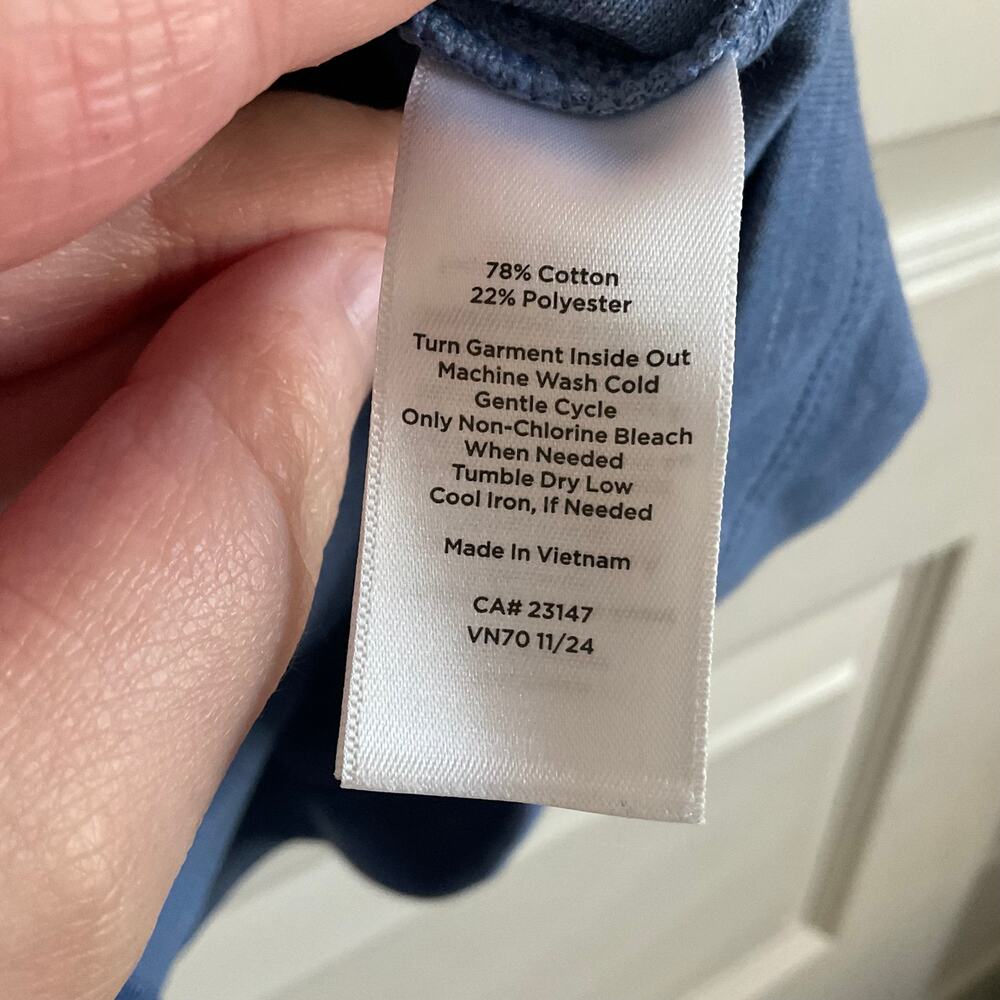 T by Talbots Blue Cotton Blend Boxy Short Sleeve Athleisure T Shirt - Size Small - Picture 4 of 5